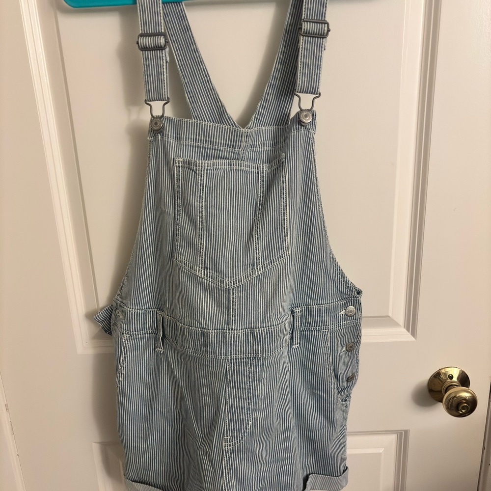 Old Navy Blue and White Striped Jumpsuit